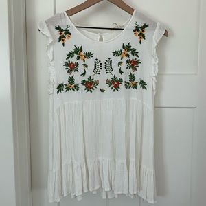 White embroidered blouse